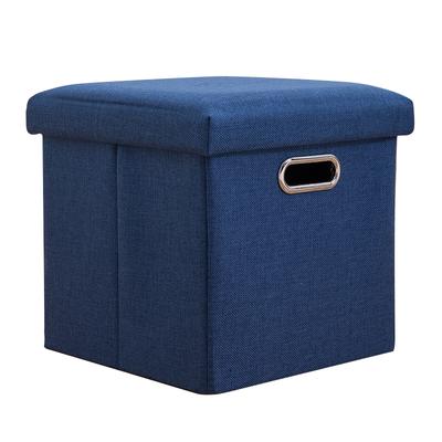 Folding Storage Ottoman Cube Chest Seat with Sponge Lid 11.81x11.81x11.81inch Foot Rest Comfortable Seat for Living Room Bedroom