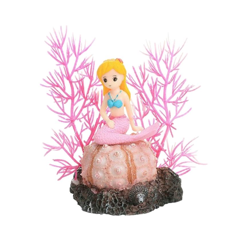 Aquariums Blond Girl Landscape Hideouts Coral Plastic Aquariums Decorations Art Crafts Terrarium Habitat Ornaments