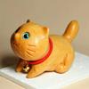 Creative Miniature Wood Cat Statue Cute Cartoon Animal Statue Handmade Carving Natural Lucky Cat Ornaments Collection Display