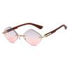 Fashion Rimless Sunglasses Women Luxury Vintage Brand Sun Glasses Retro Trend Diamond Lady Shades Eyewear Sunglasses for Men