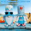 2Pcs Beach Gnomes Plush Summer Gnomes Decorations with Weighted Base Beach Gnomes Couple Decor for Mantle Kitchen Table
