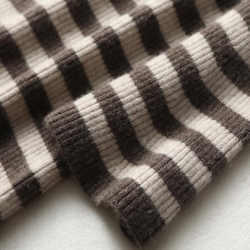 Women Sweater Dress 100% Wool MODERN NEW SAGA O-neck Striped Knit Long Pullover Winter Jumpers Wool Long Dress Female