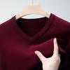 Men's Versatile V-Neck Cashmere Sweater: Warm Autumn/Winter Knit for Middle-Aged & Young Adults