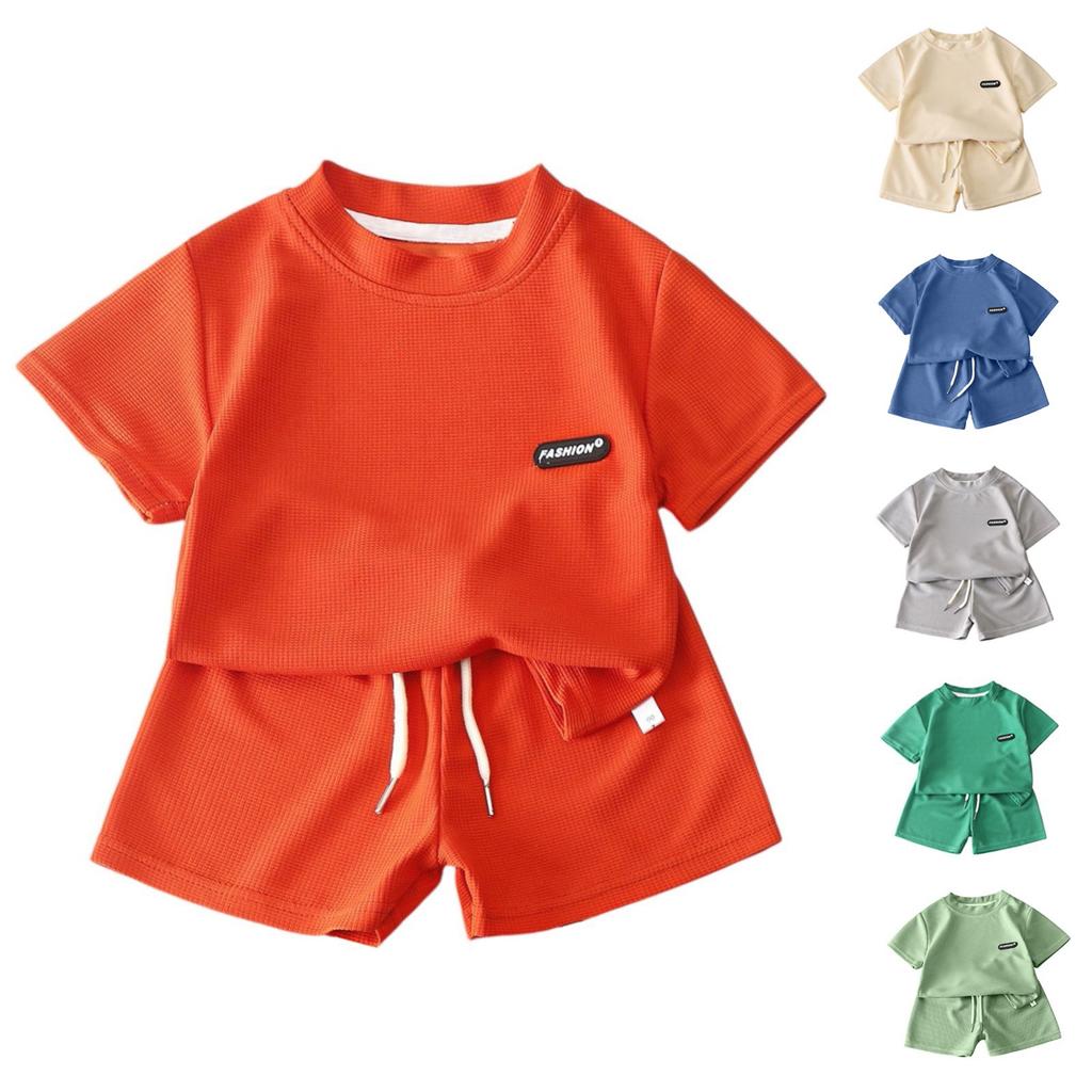 Kid Patriotic Outfit - Short Sleeve & Shorts 2-Piece Set For Boy