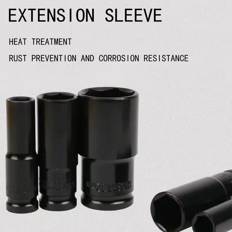 Socket wrench set, universal socket wrench set, deep-slot socket wrench set, pneumatic maintenance tool wrench 10-piece set