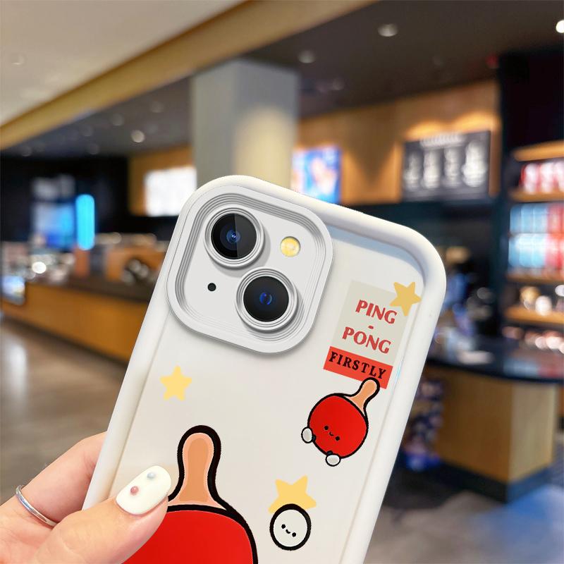New Cute Table Tennis Cartoon Phone Case for iPhone 16 15 14 13 12 11 Pro Max 16 15 14 8 7 Plus X XS Max 8 7 TPU Silicone Covers