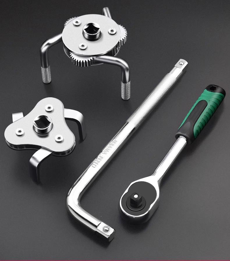 Adjustable Non-Slip Three-Jaw Oil Filter Removal Wrench