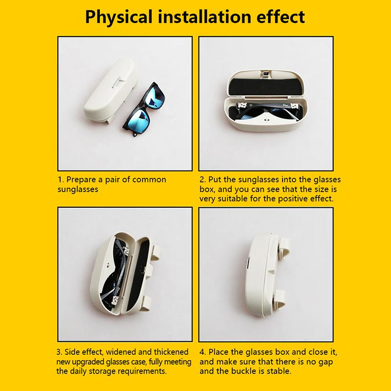 Car Glasses Holder Multifunction Car Sun Visor Glasses Case Organizer Box Sunglasses Holder Storage Pockets Auto Interior