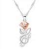 Silver Necklace Rose Treble Clef Flower of Life Silver 925
