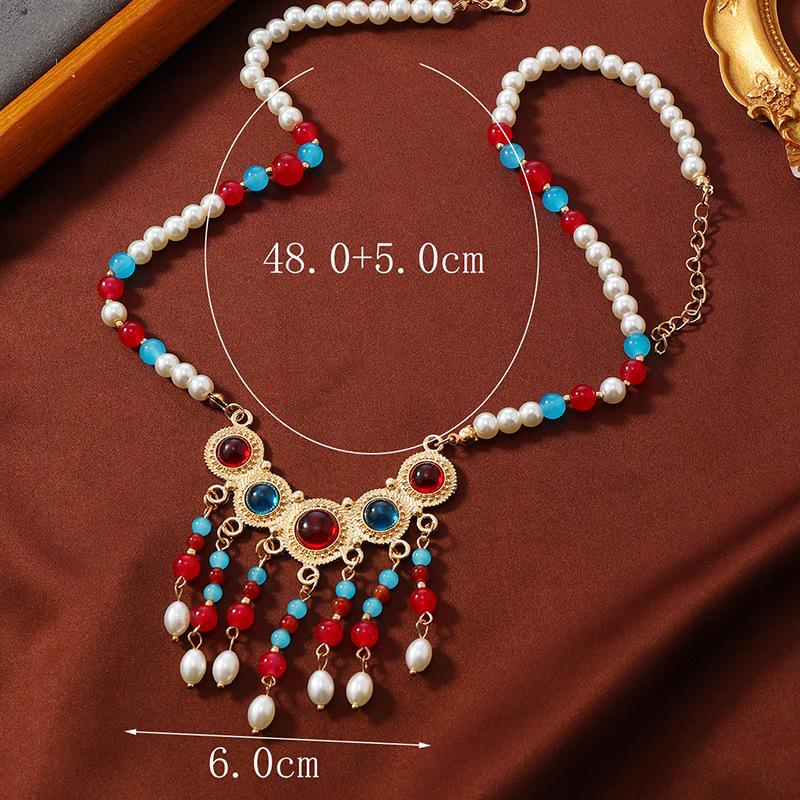 Mid-Autumn Festival Children s Necklace & Skirt Accessories - Ethnic Style Tassel Necklace for Girls