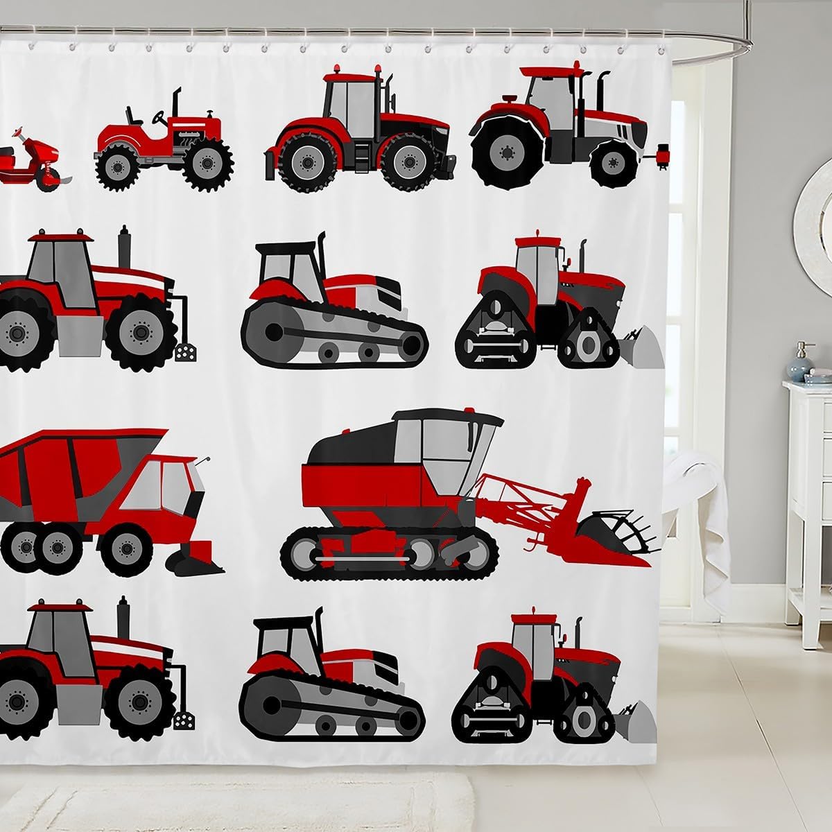 

Gamepad Gaming Shower Curtain Console Gamer Gray Video Game Controller Modern Kids Boys Girls Bathroom Decor With Hooks W60H190(CM)-1 Pcs