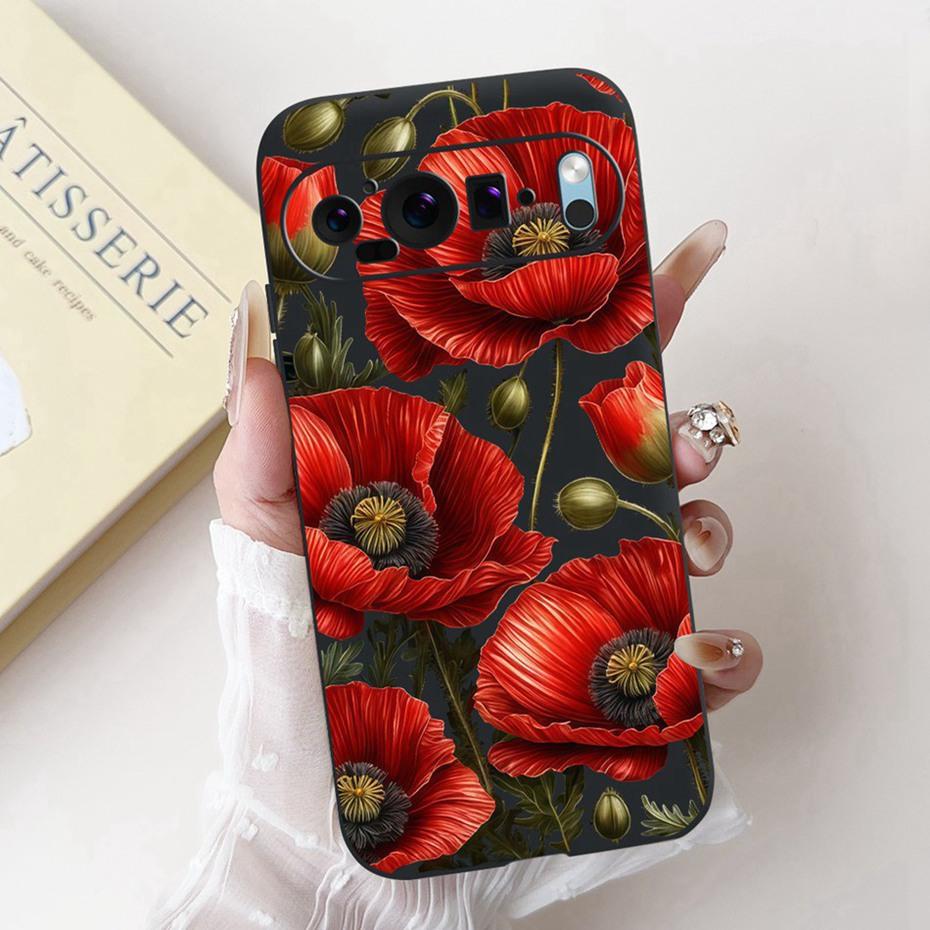 Fashion Painting Phone Case For Google Pixel 9 Pro 9A Black Silicone Soft Cover For Google Pixel9 9A 9Pro Cases Bumpers