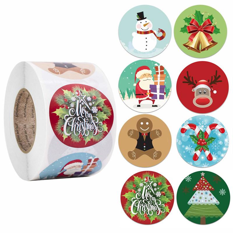 500 buc Etichete rotunde Hârtie Kraft Autocolant Mulțumesc Drajeuri Pungă de bomboane Cutie cadou cu flori Cutii pentru tort și Ambalaje Autocolante de nuntă