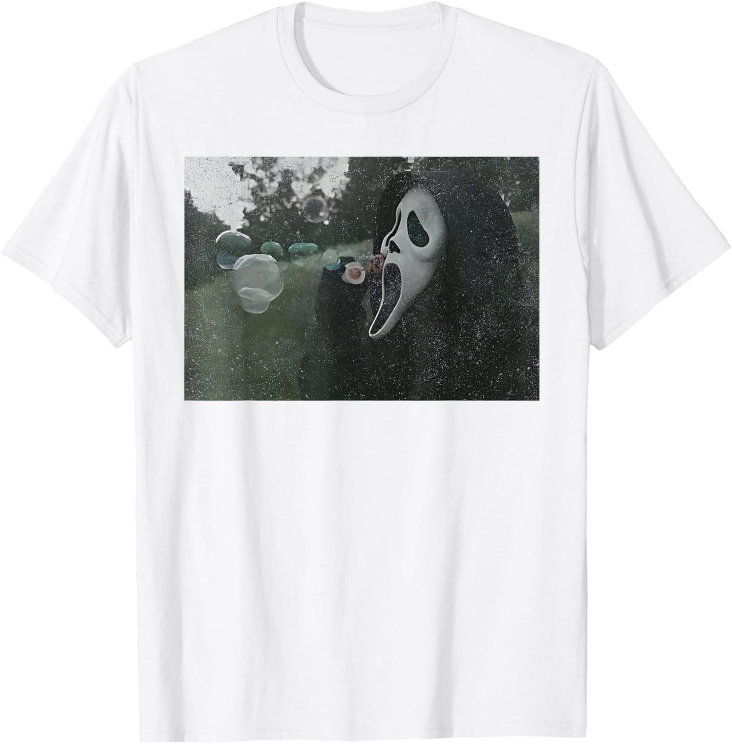 Ghost Face Blowing Bubbles Halloween Meme Unisex T-Shirt S