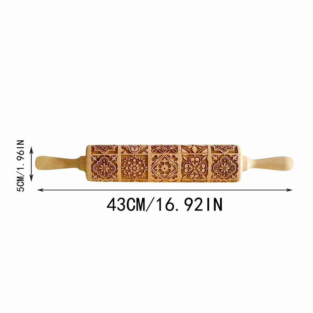 Christmas Rolling Pin Engraved Rolling Pin Embossed Rolling Pin