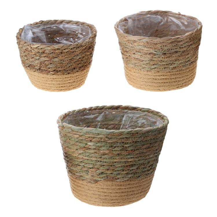 3pcsset Straw Planter Basket Container Laundry Toy Storage Basket for Garden 1 1800₽