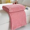 Faux Fur Rabbit Hair Plaid Striped Sofa and Nap Blanket