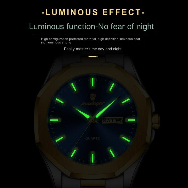 Reloj de Pulsera para Hombre de Moda de Marca Superior Nuevo Correa de Acero Cuarzo Impermeable Luminoso