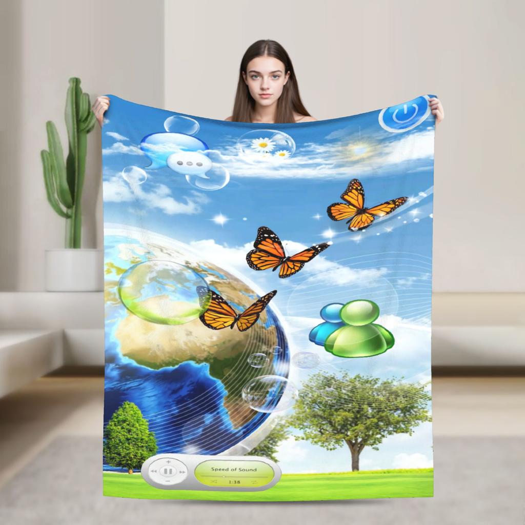 Frutiger Aero Decken Super Warme Flauschige Plüsch Überwurfdecke für Sofa Bett Picknick Flanell Tagesdecke Bettbezug