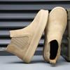 Genuine Leather Mens Chelsea Boots Comfy Thick Bottom Ankle Boots for Men Vintage Outdoor Business Casual Boots Mocassin