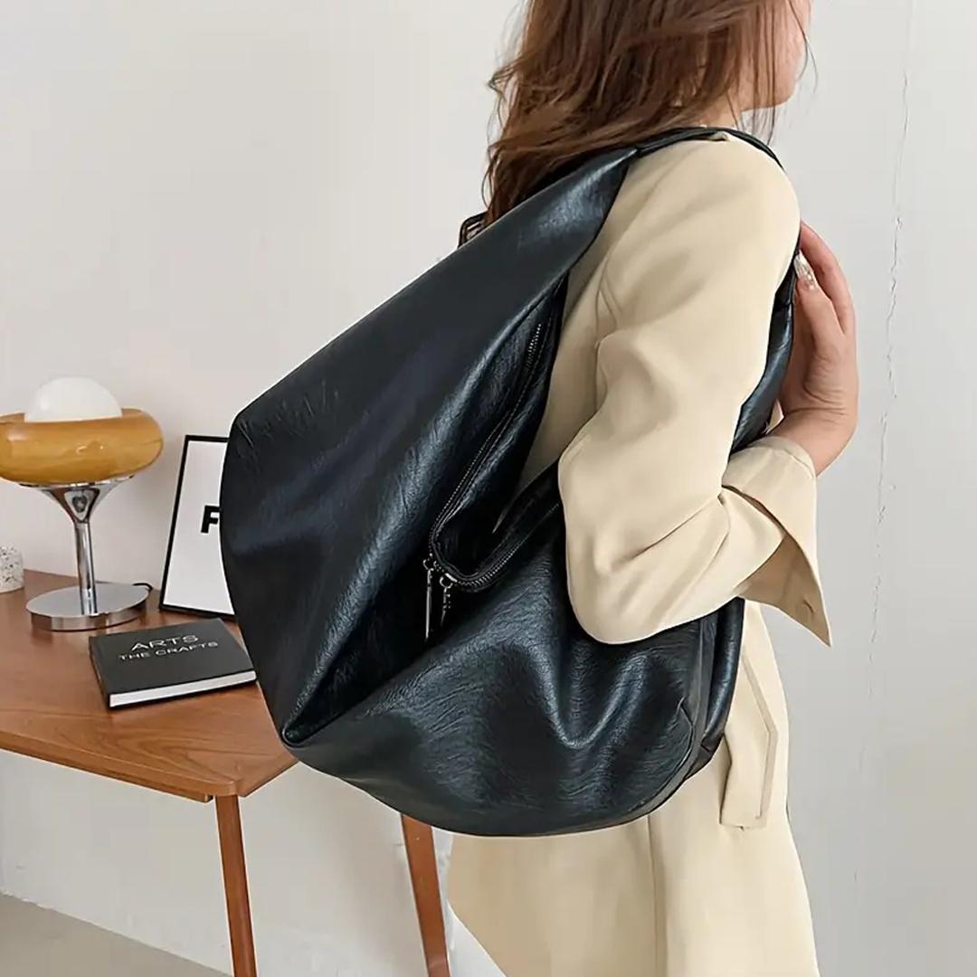 Large capacity underarm shoulder bag for women s new casual and minimalist dumpling bag, fashiable and versatile commuting bag чёрный
