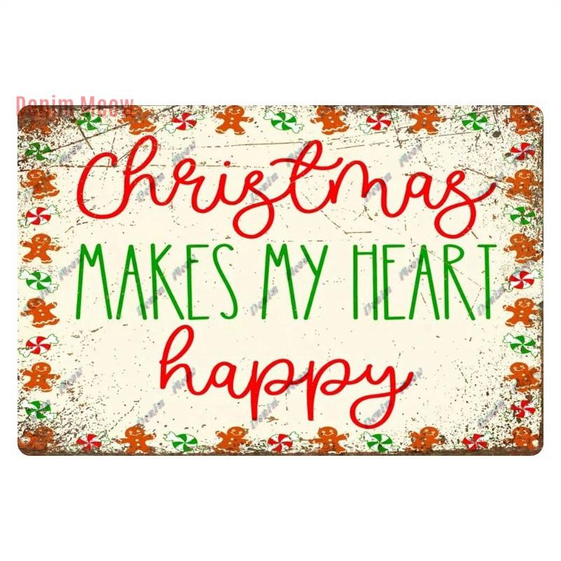 Retro Merry Christmas Metal Wall Decor, Vintage Christmas Bakery Metal Sign, for Gift  Bar Club Cafe, Room Decoration, WY299