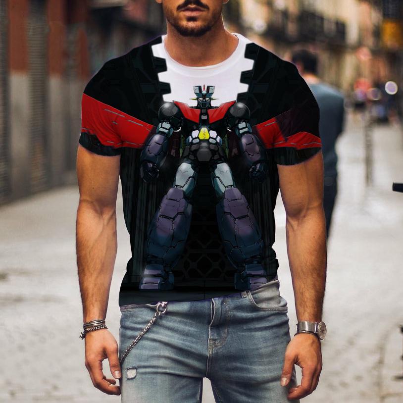 Summer New Mazinger Z Anime Robot 3D Print Men Woman Short Sleeve T-shirts Fashion Streetwear Harajuku Kids Tops Tees Clothing