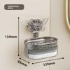 1PCS Punch-free Butterfly Suction Cup Soap Box Double-layer Soap Drain Storage Rack Kitchen and Bathroom Wall-mounted Soap Box