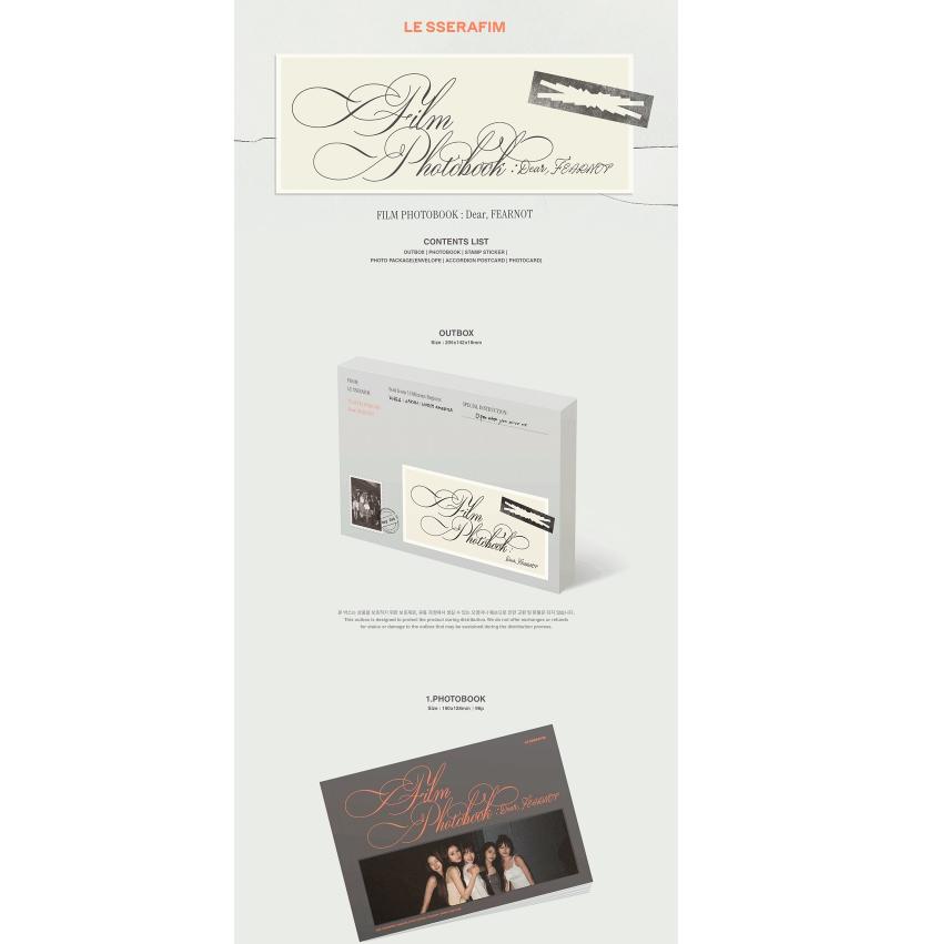 [Pre-Order] LE SSERAFIM ‘FILM PHOTOBOOK: Dear, FEARNOT’ — Official Photobook Pre-Order Edition