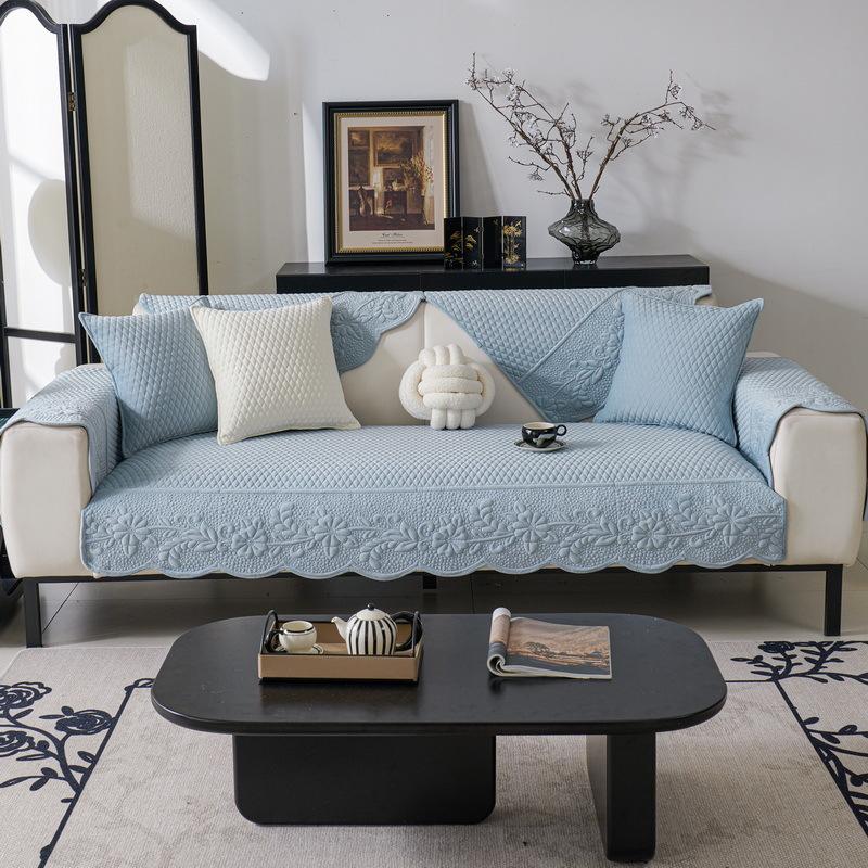 Autumn and Winter New Plush Sofa Cushion Fabric Non-slip Leather Sofa Cover Modern Simple Sofa Cushion Cover