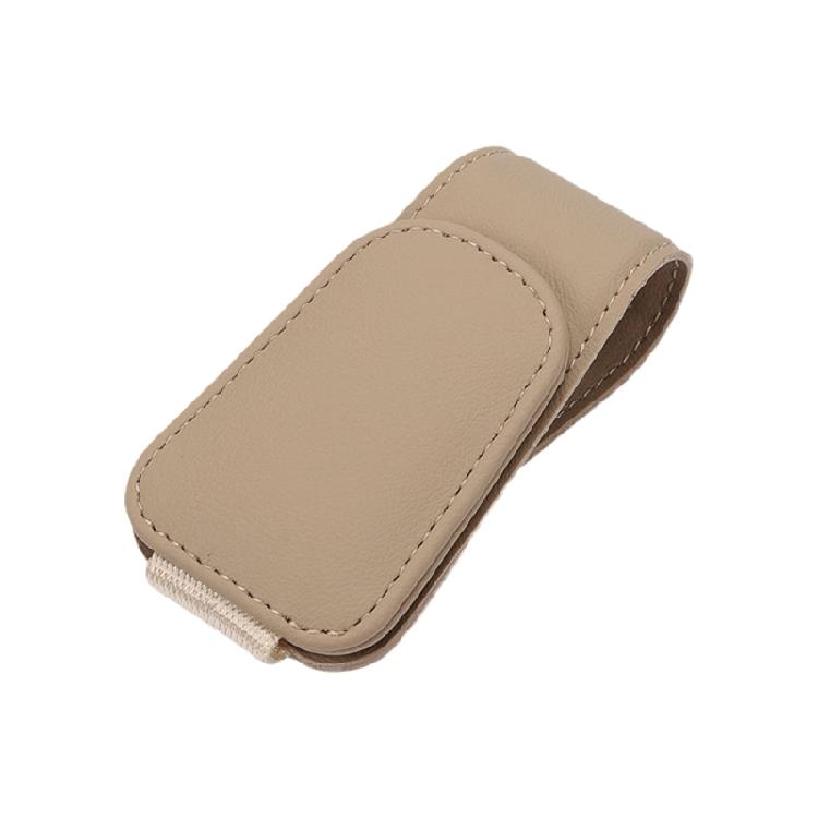 Car Sun Visor Glasses Mount Ticket Card Holder Magnetic Leather Hanger Clip