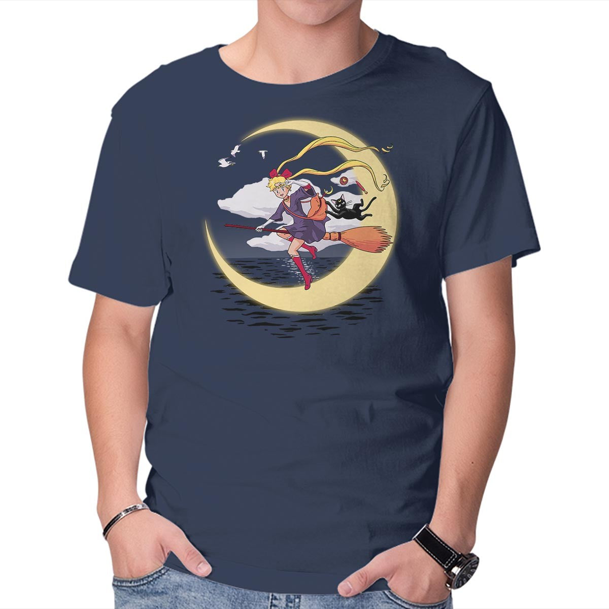 Unisex Crew Neck T-Shirt Sailor Delivery Service Graphic Short Sleeve Casual Tee XXL