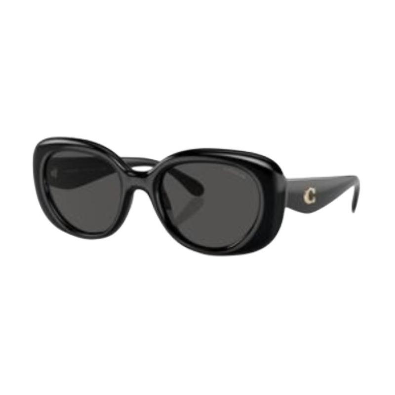 COACH sunglasses 8391U fashionable retro commuter versatile plate cat 50028753 black frame gray lenses 53 basic packaging-glasses case + glasses cloth чёрный