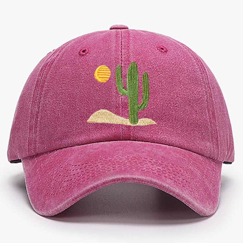 Cactus Embroidered Cap Summer Cotton Trucker Hat Desert Baseball Cap Vintage Dad Hat Adjustable