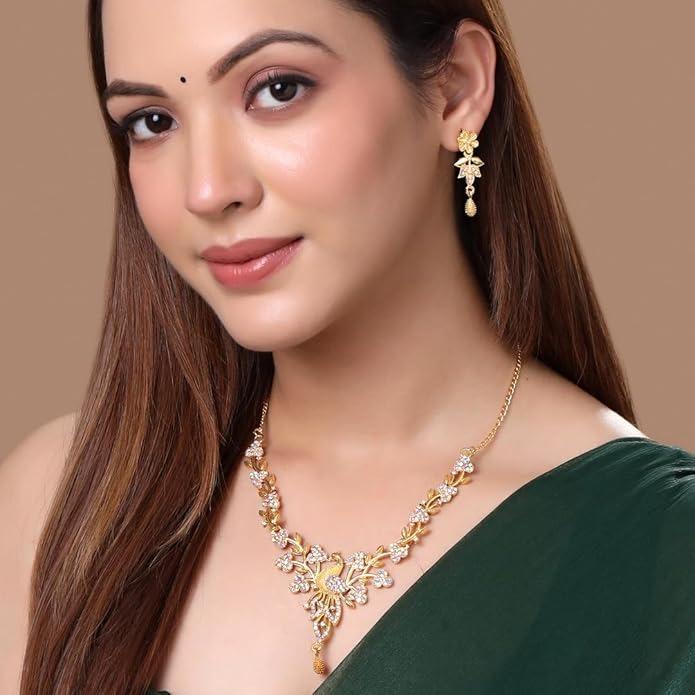 

Набор украшений для женщин и девушек, хрустальный свадебный набор украшений для свадьбы | Свадебный набор украшений Onesize золотой