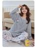 2025 Women's Pure Cotton Pajama Set - Long Sleeve & Pants, with Breast Pads, Loose Home Wear, Spring/Autumn Two-Piece.