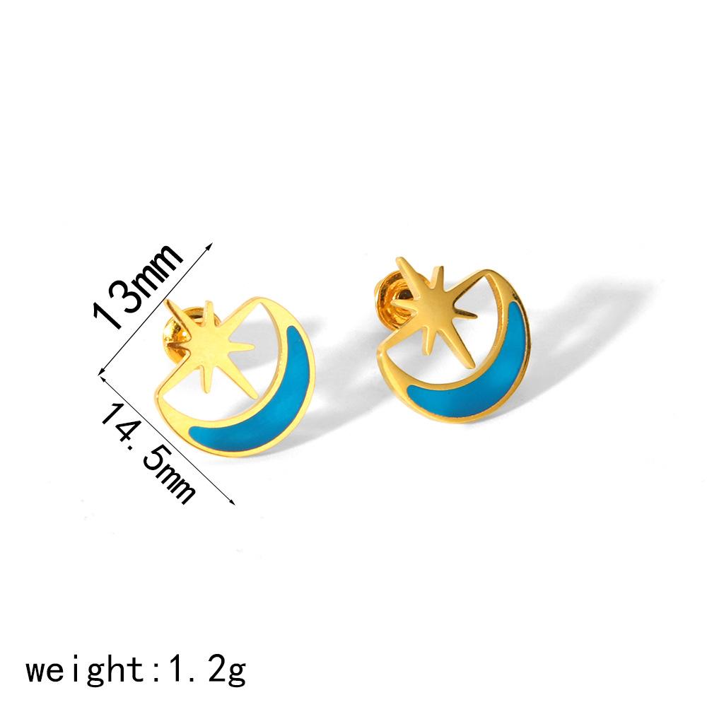 

Niche star moon серьги-гвоздики из нержавеющей стали женские ретро-серьги-гвоздики из 18-каратного золота с титановой сталью ювелирные изделия