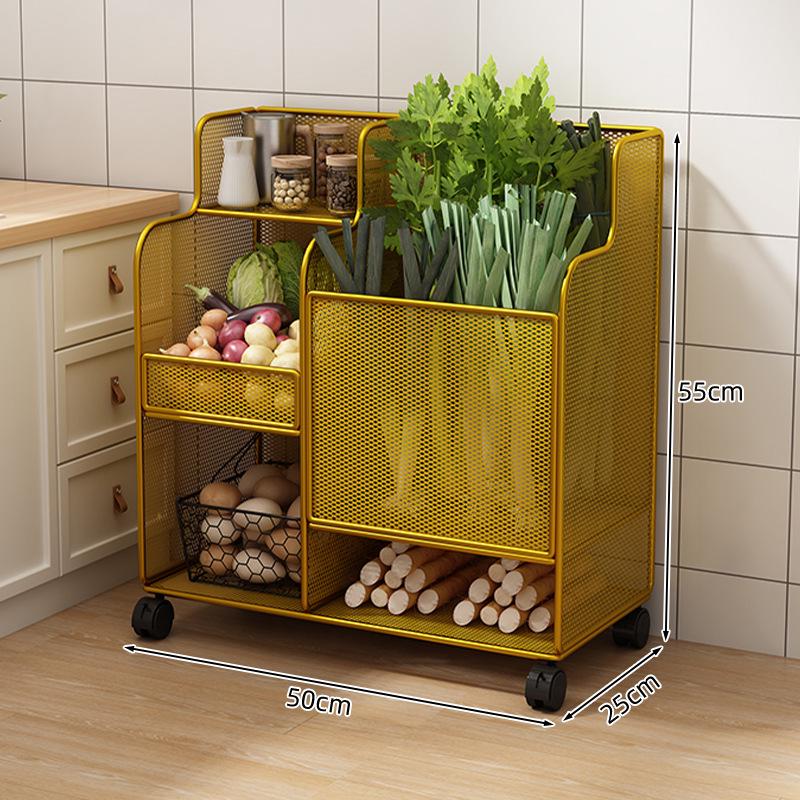 Multi-functional Kitchen Storage Rack: Multi-layer Basket for Fruits, Vegetables, Onions, Ginger, and Garlic