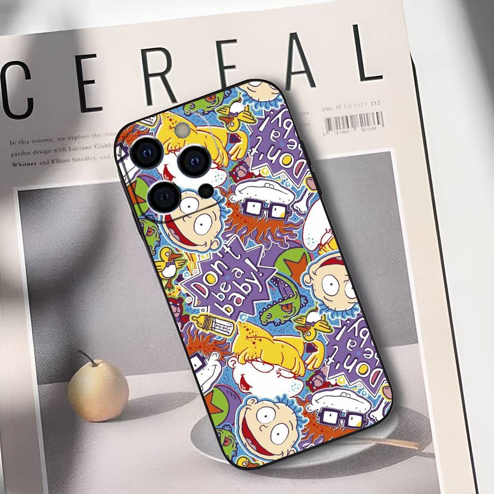

Movie R-Rugrats Cartoon Reptar Phone Case For IPhone 17,16,15,14,13,12,11,Plus,Pro,Max,Plus,XS,soft case Black silicone iPhone14ProMax