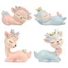 Resin Miniature Fawn Baby Deer Figurines Birthday Wedding Ornaments Christmas Decorations Furnishing