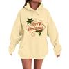 Women's Fashion Casual Long Sleeve Loose Christmas Print Hooded Sweatshirt