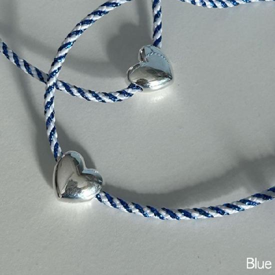 Murmur [925silver]Color Rope Heart Bracelet
