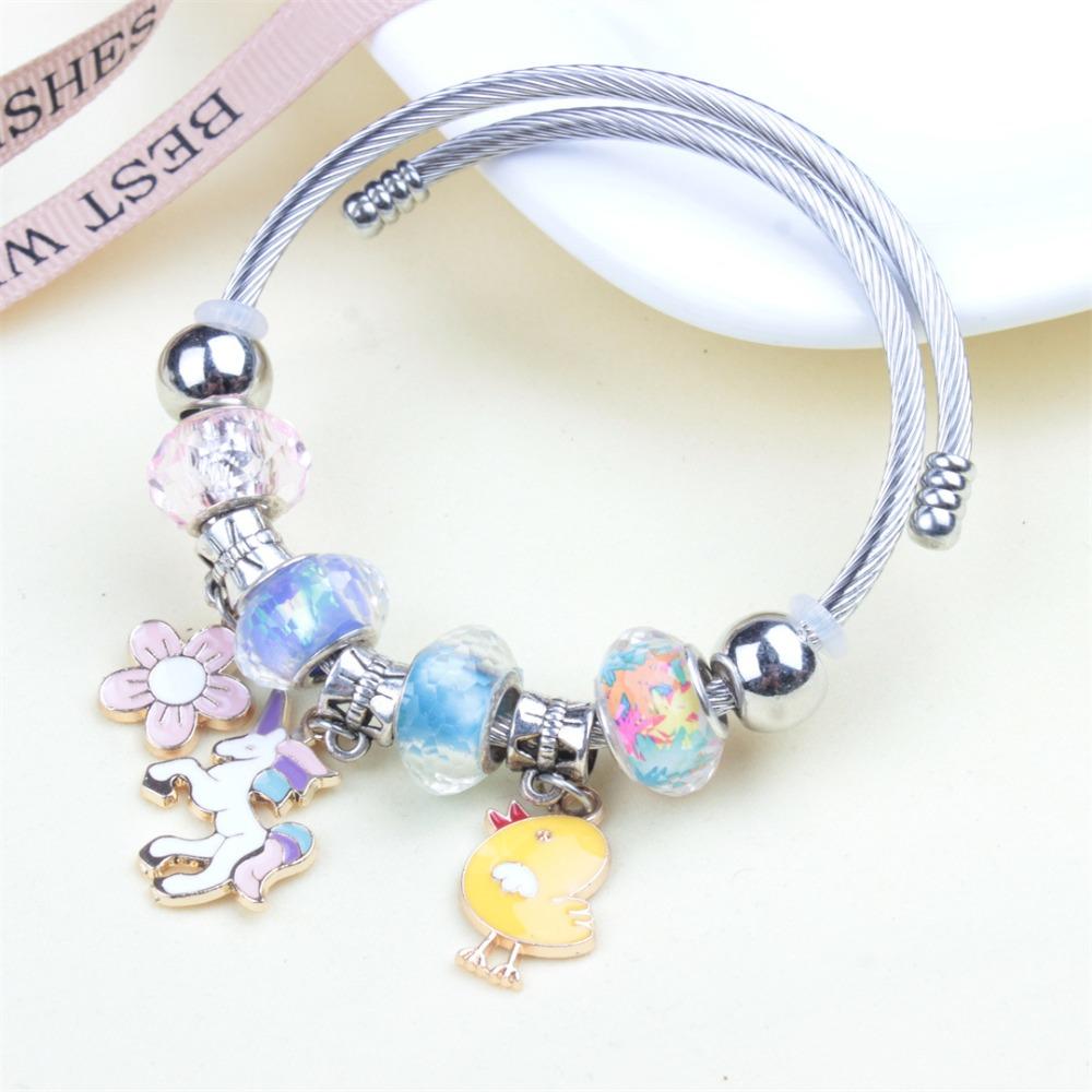 Beaded Bracelet Bangle Multi Element Stainless Steel Copper Alloy Open Spring Snake Bone Chain