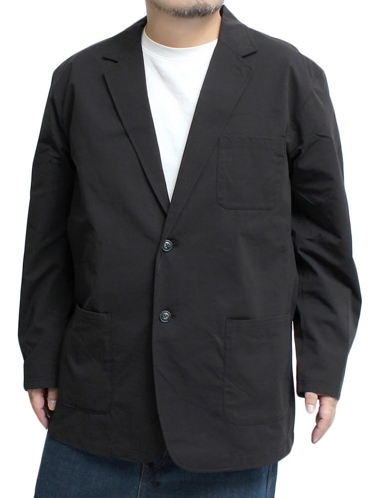 One Colors Men's Tailored Jacket, Plus Size, Dry Stretch, Lightweight, 2B Jacket, Size 4L, Black (49)