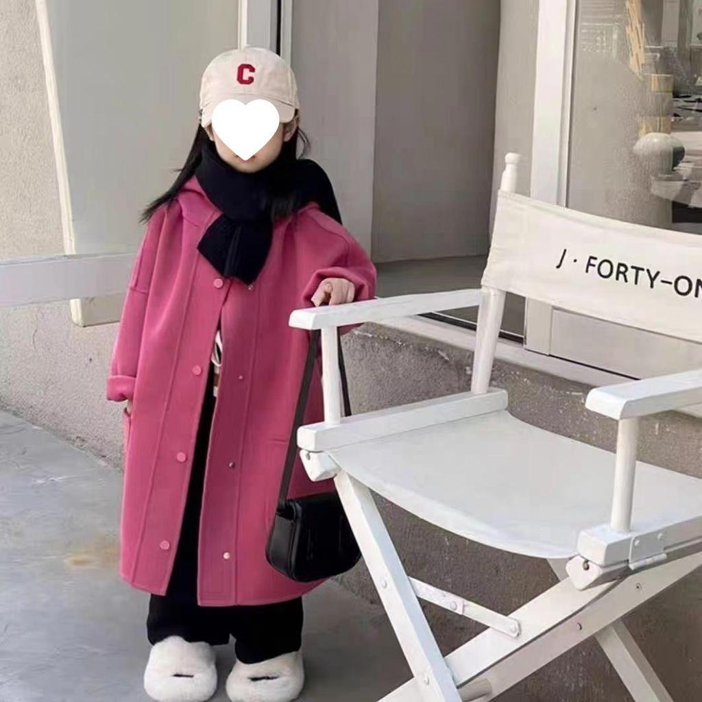 Mädchen Wintermantel aus Wolle und Kaschmir im koreanischen Stil - Dick, mittellang, modisch
