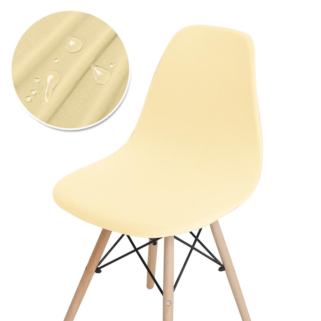Waterproof Shell Chair Cover Elastic Short Back Chair Cover Stretch Solid Color Chair Seat Cover For El Home Living Room 1Pc