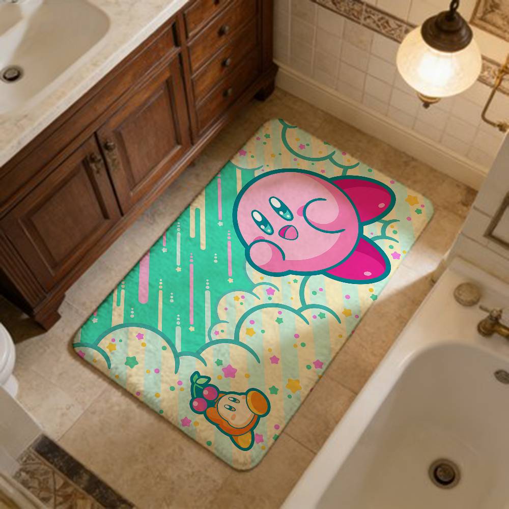 Pink Cute K-Kirbyes Floor Mat Cheaper Anti-slip Modern Living Room Balcony Printed Bedside Mats