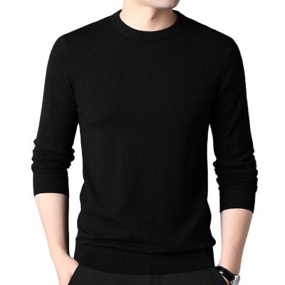 Herren 100% Reine Wolle Rundhals-Pullover