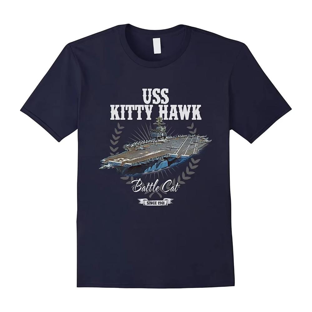

Kitty Hawk Class Aircraft Carrier Lead Ship USS Kitty Hawk CV-63 T-Shirt Summer Cotton Short Sleeve O-Neck Mens Tshirt New S-3XL XXXXXL темно-синий
