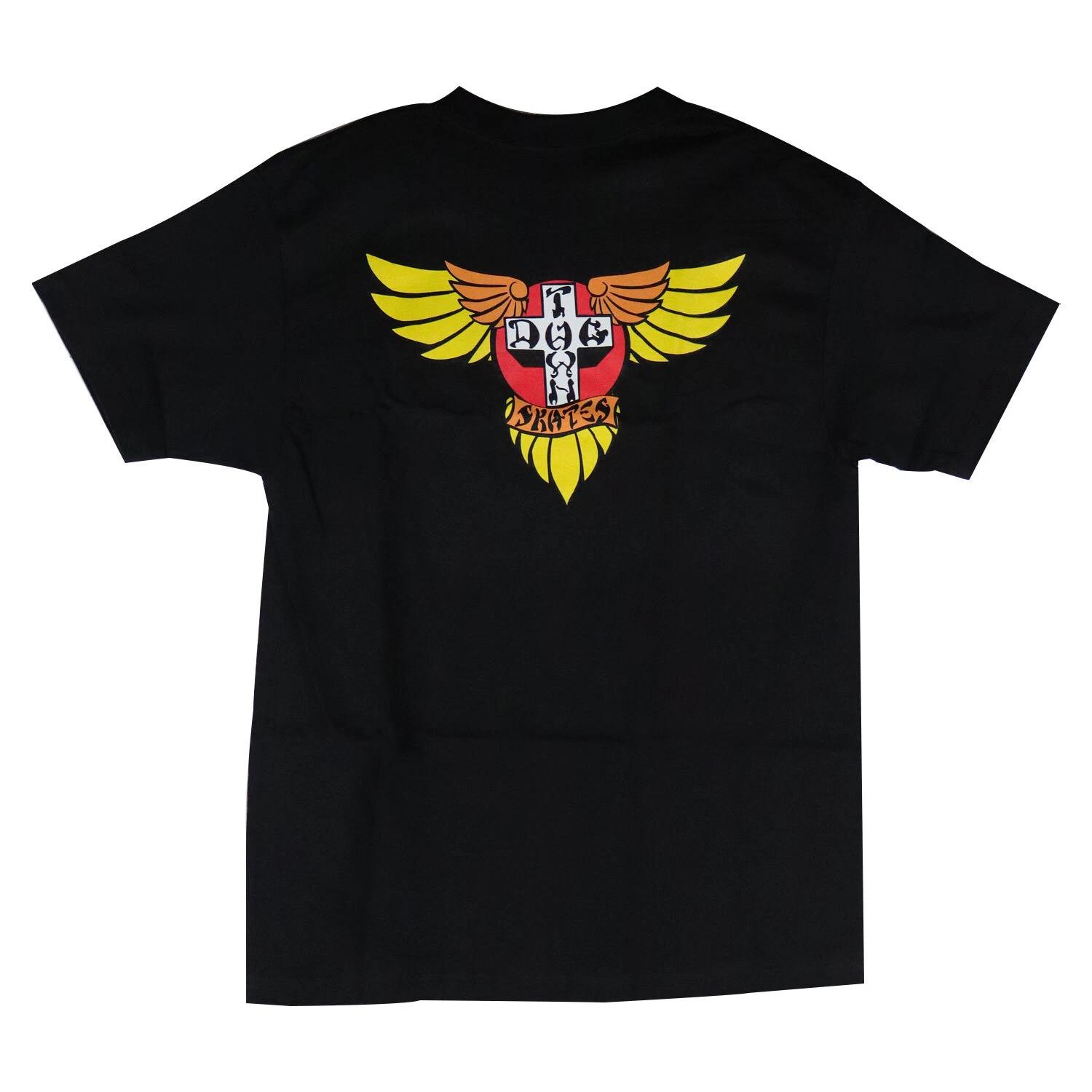 Dogtown Skateboard T-Shirt Wings 70s Black/Yellow M